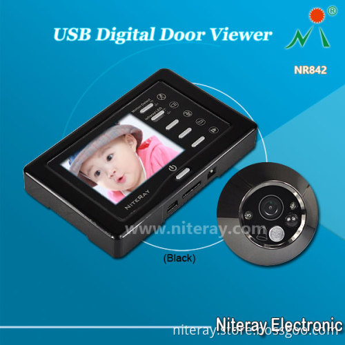SD Card & Wide Angle Lens Digital Door Pinhole Camera with Motion Detection Recorder